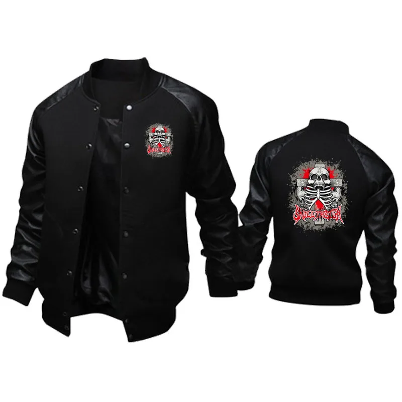 Chaqueta de motocicleta con estampado de calavera para hombre, chaqueta deportiva de ocio, a prueba de viento, de cuero, Hip Hop, nueva