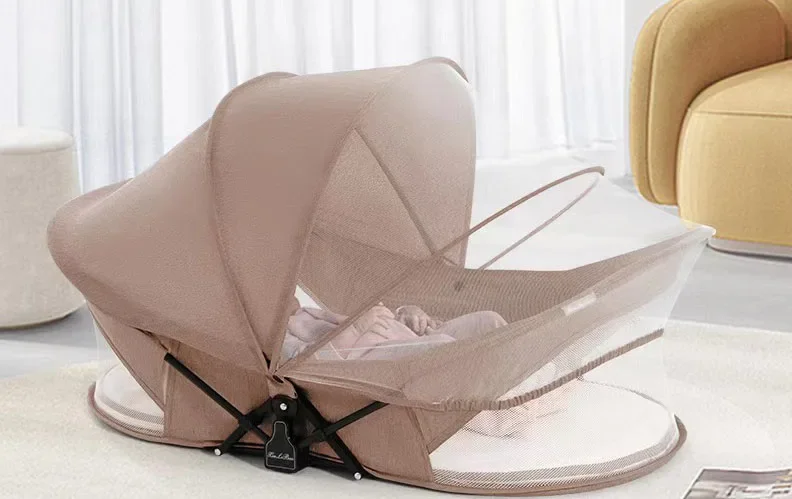 #Travel Bassinet Bed Breathable Foldable Newborn Sleeper Lounger with Mosquito Net Storage Bag Portable  Baby Nest Bed Newborn