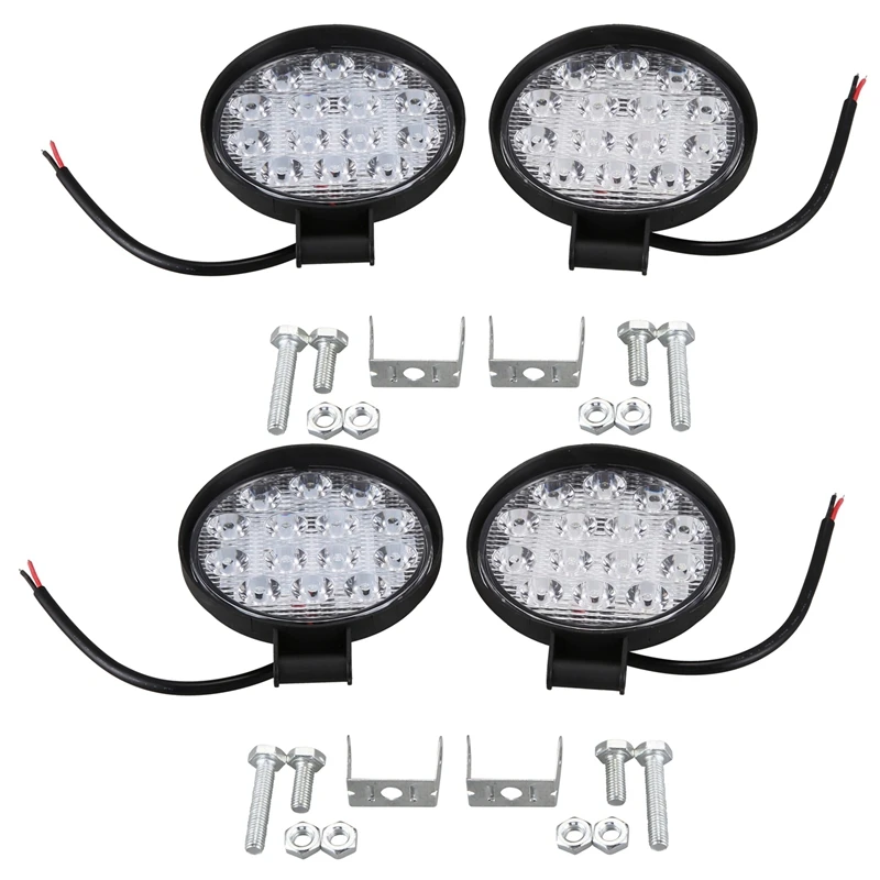 Led Light Bar 4Pcs 4 Inch 140W 14000Lm Round Spotlight Pod Off Road Fog Driving Roof Bar Bumper