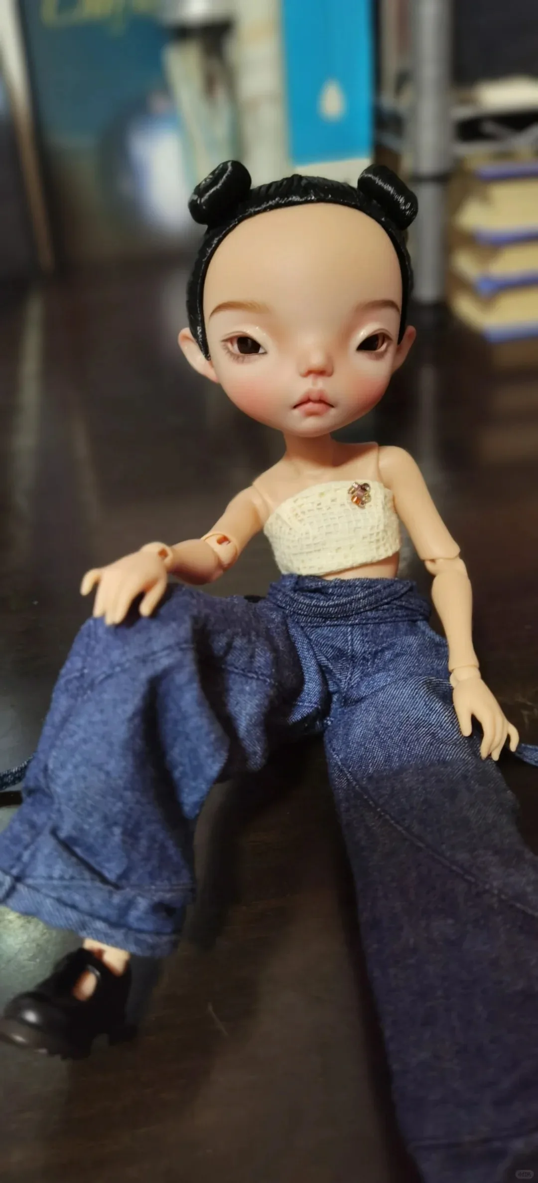 Nouveau en stock 1/6 26cm qianqian fille BJD sd poupée grande tête résine matériel bricolage accessoires enfant jouets fille