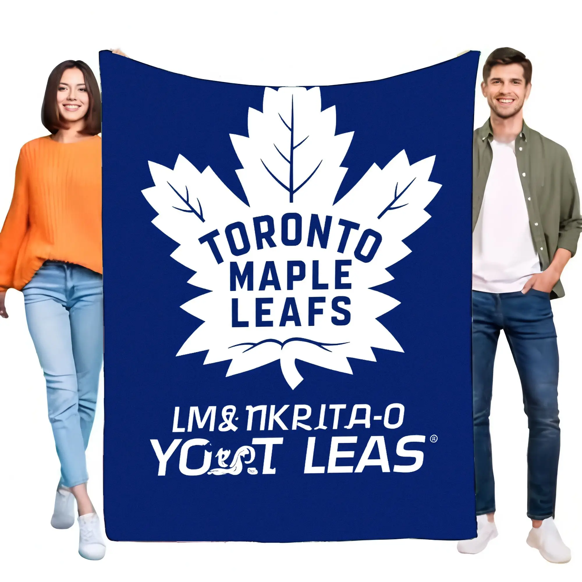 Manta de hojas de arce de Toronto, manta grande y suave con logotipo en negrita y texto invertido, ideal para fanáticos y decoración del hogar, regalo perfecto para Sp