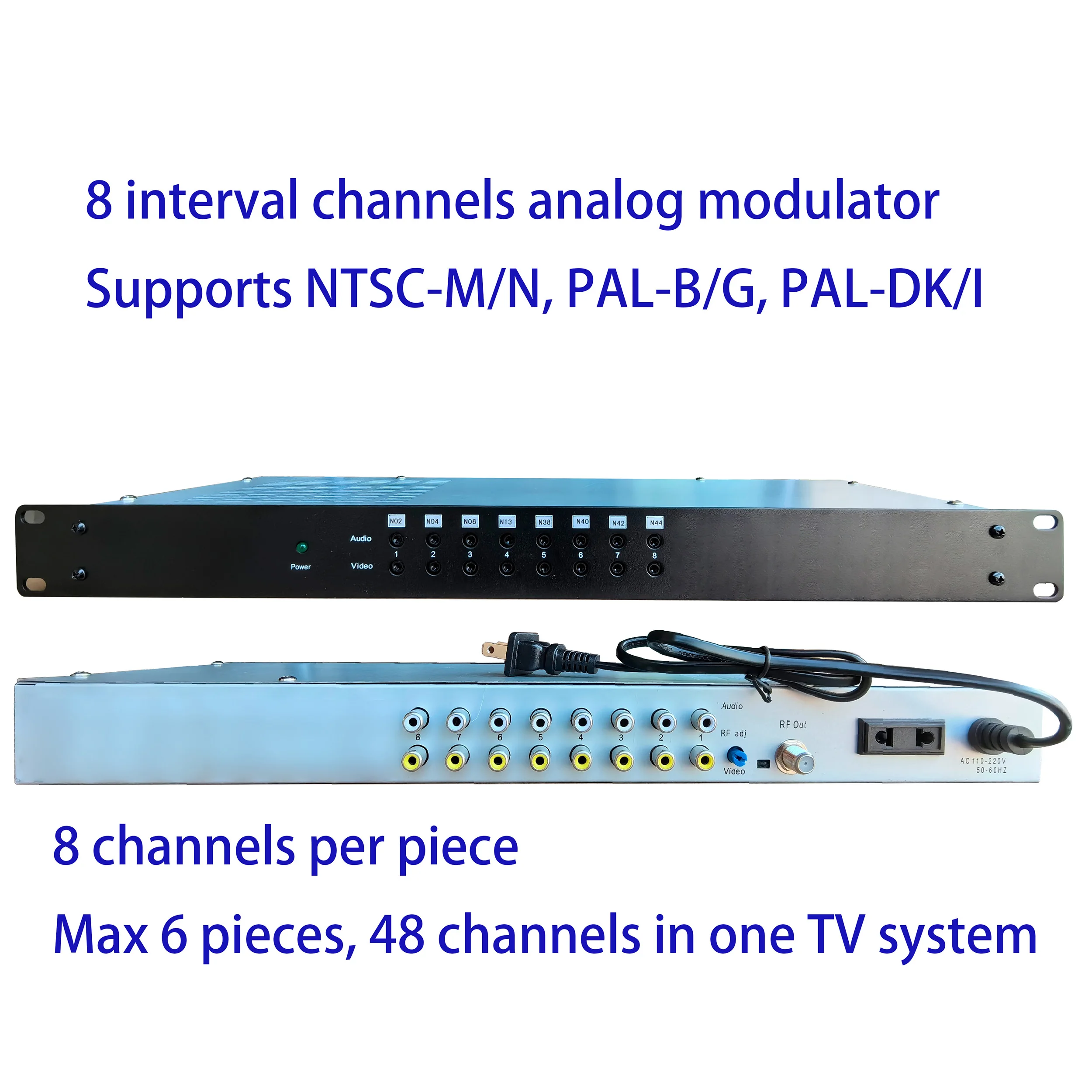 

8-Channel Analog Modulator, AV Audio And Video To RF Signal, Hotel Cable TV Front-End Equipment