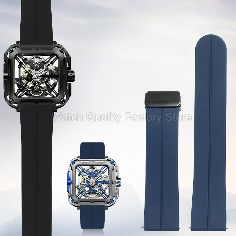 For HUAWEI GT2 GT3 GT5 Xiaomi S4 TAG Heuer Patek Philippe Hamilton Mido Flexible Stain‑repellent Watchband Magnetic Fold Clasp