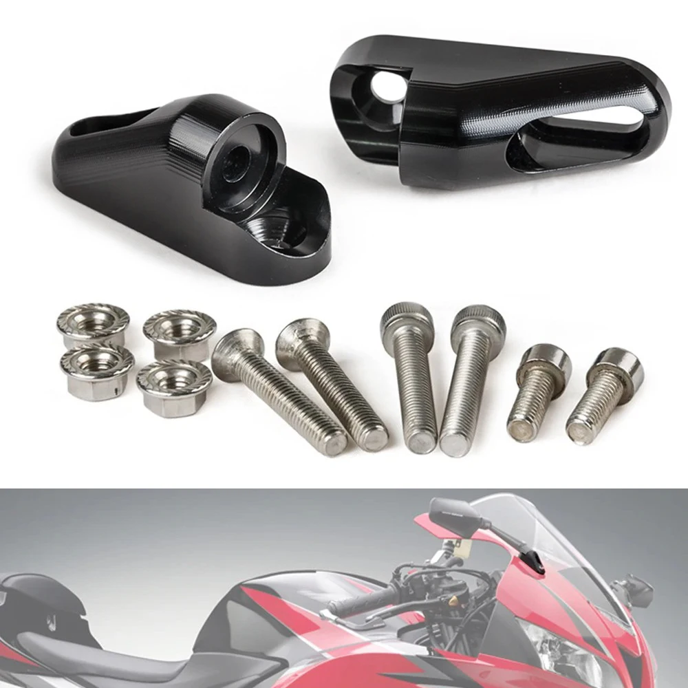 

Motorcycle Rearview Mirrors Side Mirror Mounting Adapters for Honda CBR600RR 2009-2016 CBR600F 2011-2015 CBR125R/250R 2011-2014