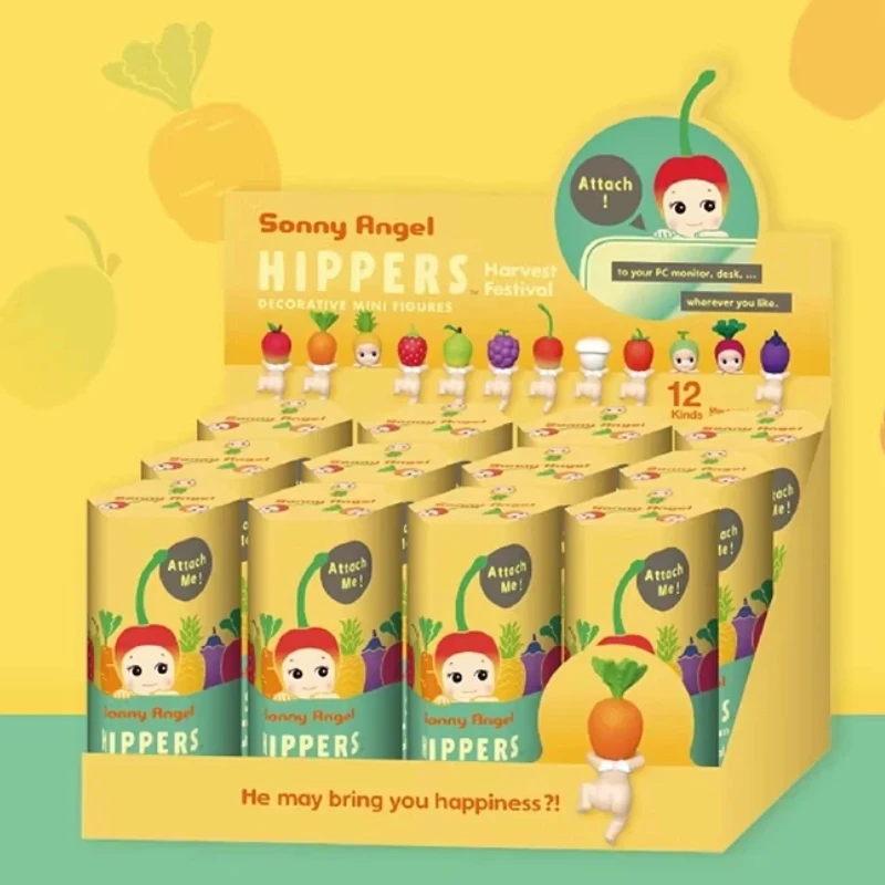 

1-12PCS Sonny Angel Hippers Harvest Series Blind Box Cute Fruit Vegetable Mini Figures Kawaii Desktop Decor Monitor Sticker Toy