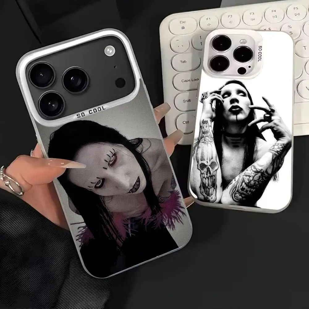 

Singer Marilyn M-Manson Phone Case For iPhone 17,16,15,14,13,12,11,Mini,Pro,MAX Matte Shockproof Phone Case