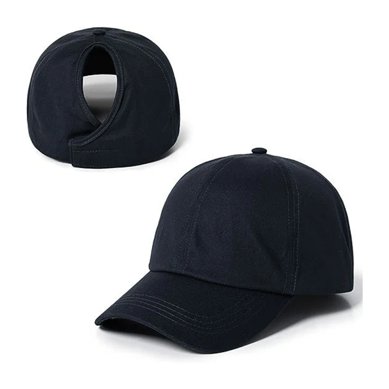 Fashion Solid-Color Women's Baseball Cap Back Hollow Out High Ponytail Hole Hottie Practical Outdoor Sun Hat Wholesale