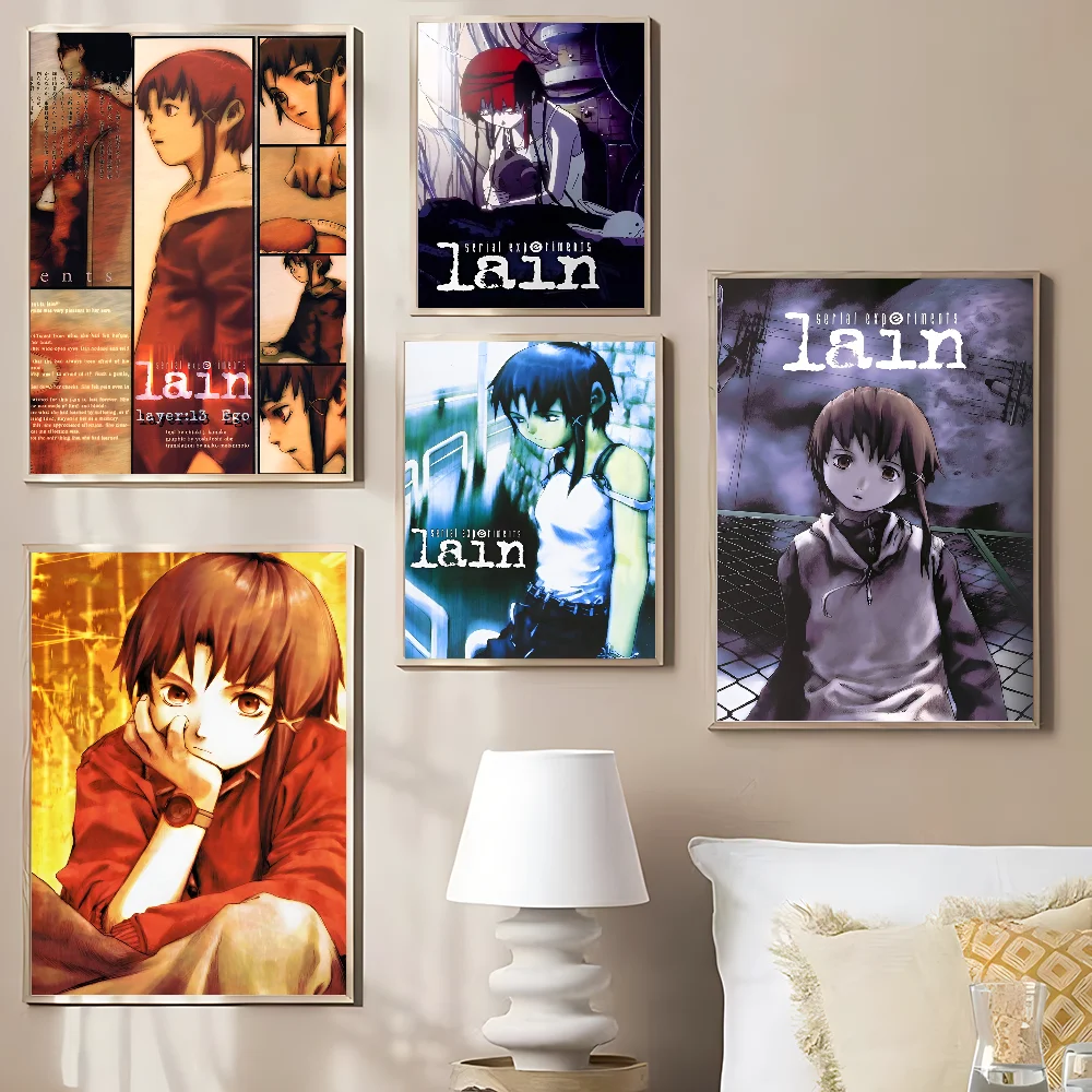 

Serial Experiments Lain Anime Movie Sticky Cartoon Tapestry for Living Room Home Dorm Decor INS Home Decor