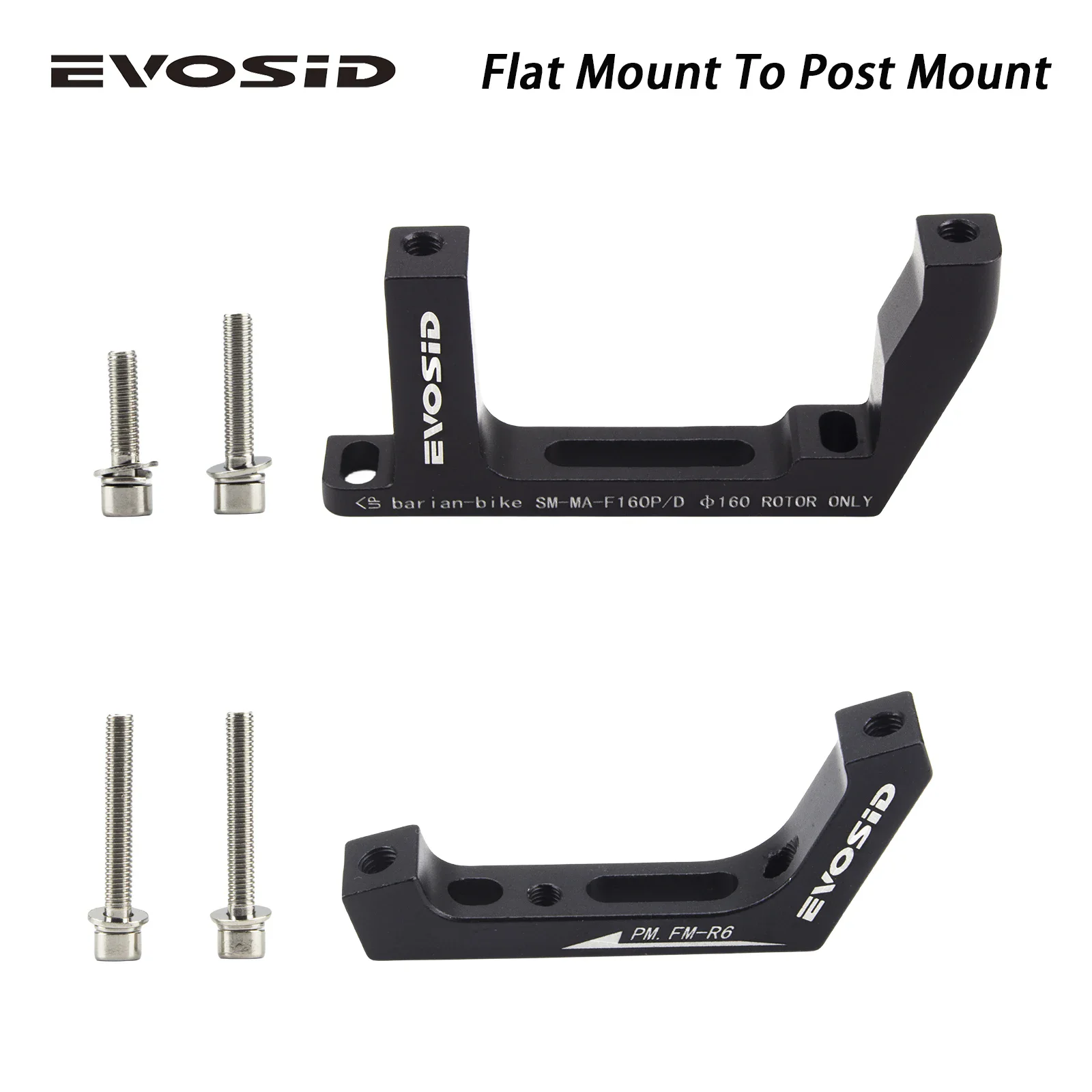 EVOSID Road Bike Disc Brake Adapter Flat Mount To Post Mount 160mm Front Rear Gravel Bicycle Caliper Converter Flat 70mm To 74mm