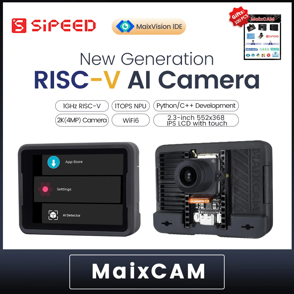 Макетная плата Sipeed MaixCAM NPU RISCV AI визуальный аудио последовательный порт WIFI6