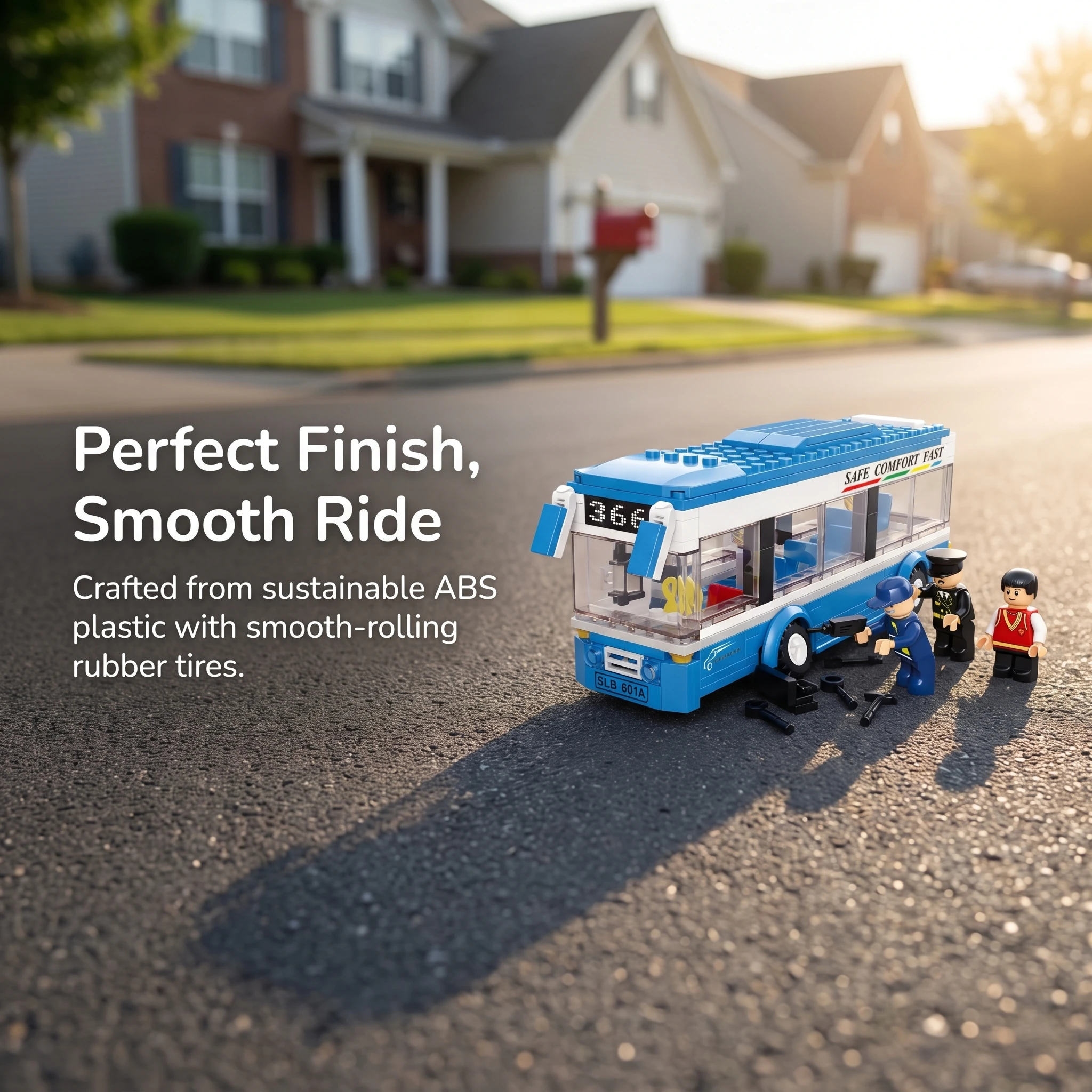 238PCS City Single Decker Express Bus Car Model Building Blocks Urban Transport Model Bricks With Figure Dolls Teens Toy Gifts
