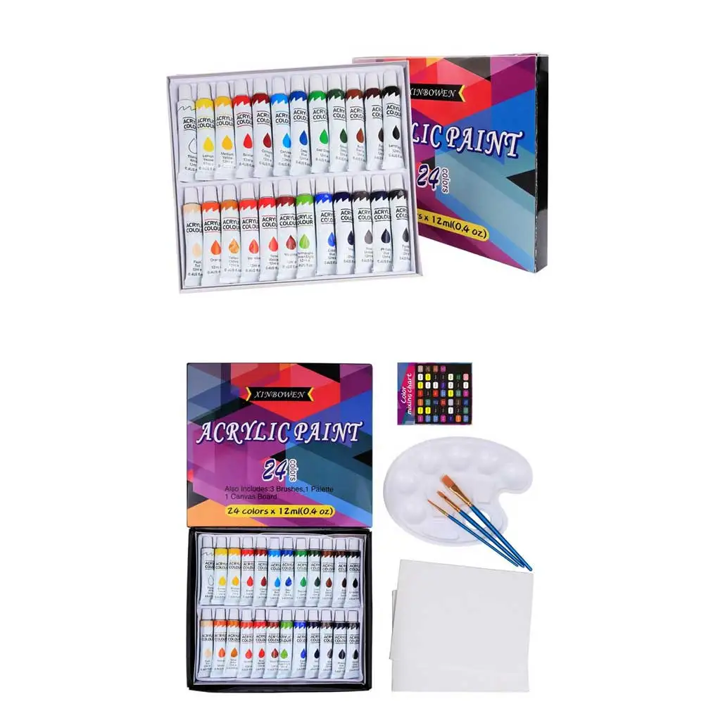 Acrylic Paint Set Aluminum Tube Acrylic Paint Rich Pigment Painting Tool