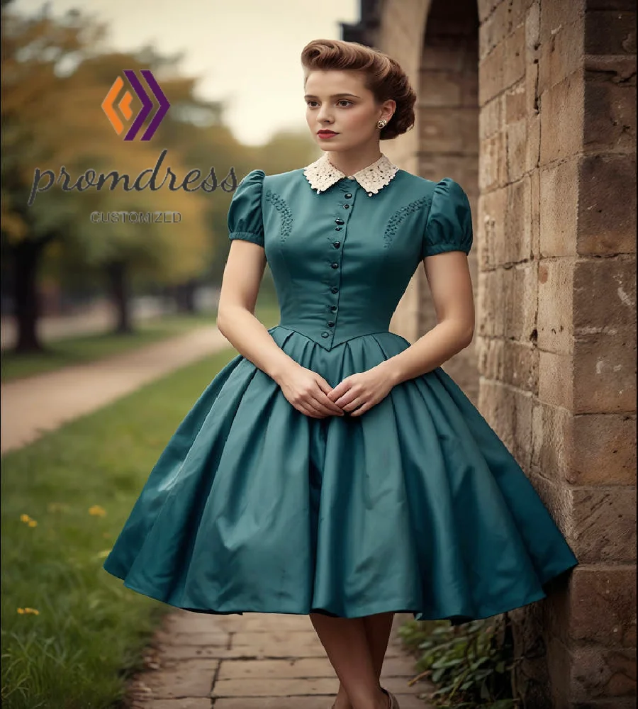 

Minimalist Medieval Short Evening Dress 1920s A Line Knee Length Peter Neck Prom Dress Elegant Costume Cocktail Party Gowns 2025