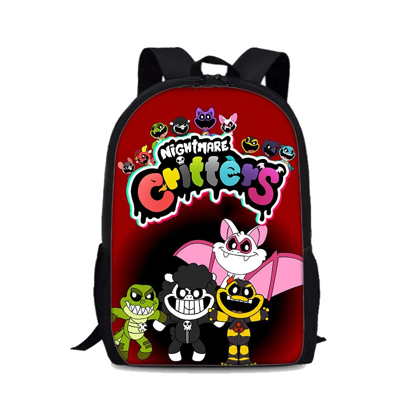 Nightmare Critters Backpack Nightmare Monster Scchool Bags Pencial Bag  Nightmare Lamb Book Bag Pen Case For Student Backpack