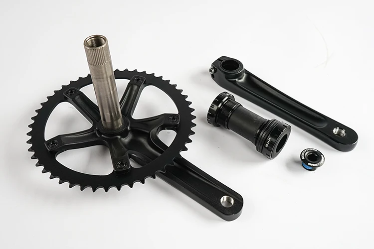 Ardently Fahrrad Hohl Integrierte Kurbelgarnitur FixeGear Kurbel 48T 165mm Spur Single Speed Fahrrad Kurbel Set BCD144mm Alumniun mit BB – Detail 4