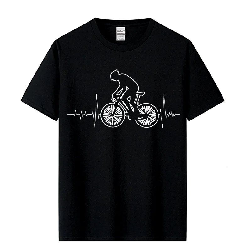 Mountain Biking MTB T Shirt Brand Clothes Bicycles Logo shirt Mountain Bike Heartbeat Funny Bicycle Cycling Gift T-Shirt