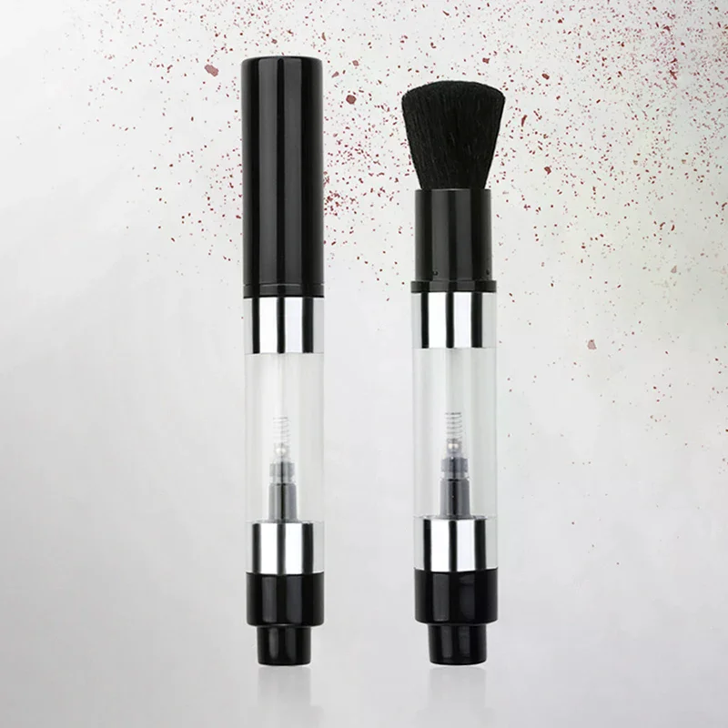 詰め替え可能なパウダーブラシ 化粧用パウダーブラシ 多機能プッシュオンスプレーパウダーブラシ ファンデーションブラッシュブラシ メイクアップツール