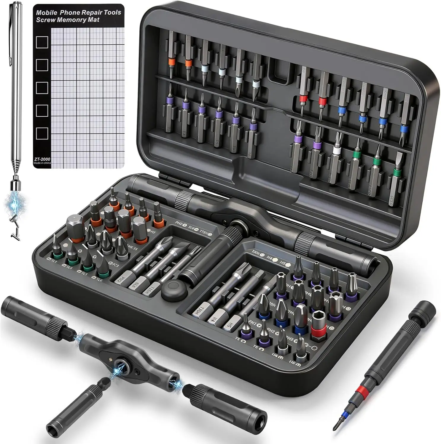 

68-in-1 Magnetic Ratchet Screwdriver Set with S2 Steel Bits for Home, Electrical Repair, Men's Gifts