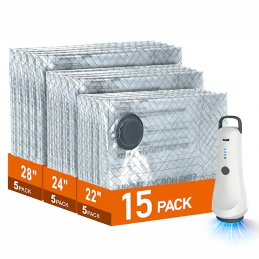 

Travel Vacuum Storage Bags with Electric Wireless Pump Travel Compression Bags for Luggage Space Saver for Backpack and Suitcas