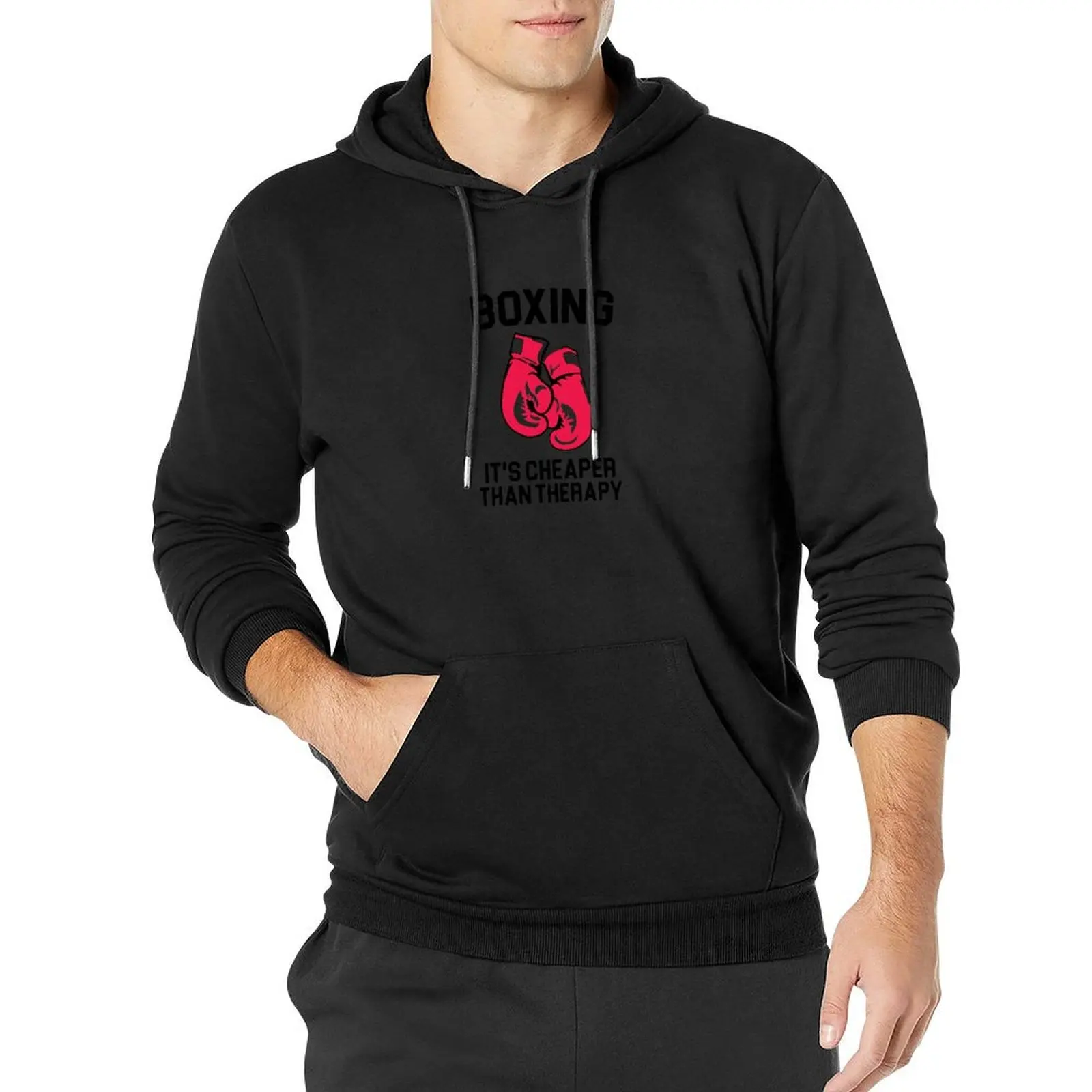 Boxing Is Cheaper Than Therapy Pullover Hoodie mens designer clothes pullover