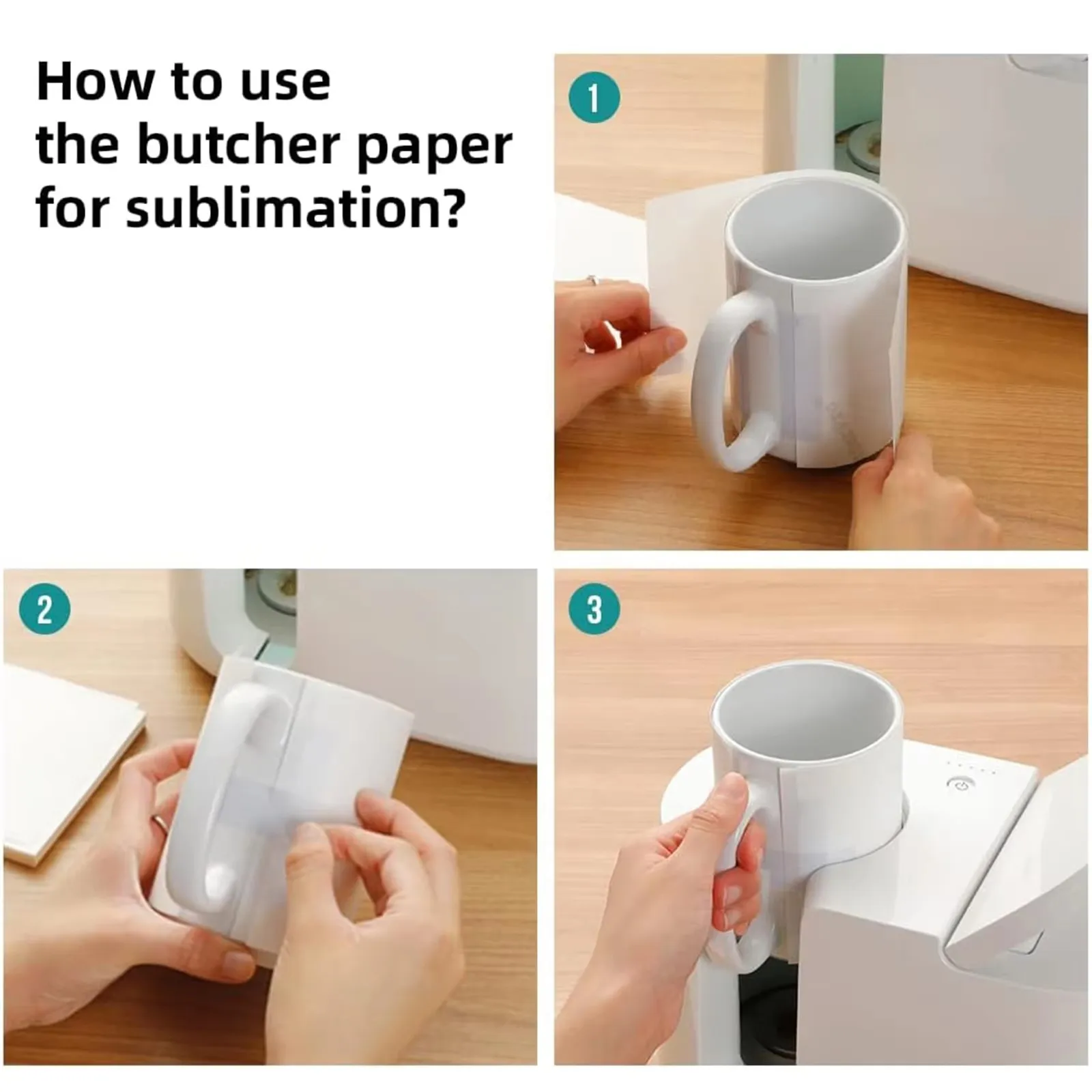 ESHANG 100 Sheets 3.7x8.5inch Sublimation Transfer Paper for Mugs High QualityPrint Transfer 105G