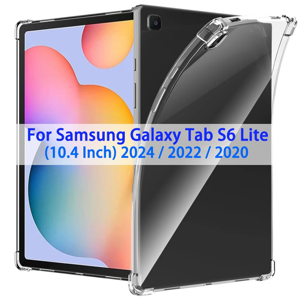 Case for Samsung Galaxy Tab S6 Lite (10.4") 2024/2022/2020 Airbag Drop Protection,Flexible Silicone TPU Shockproof Tablet Cover