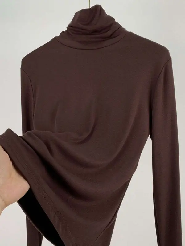 

Anti-Pilling Cotton Collar Base irt Spring New Long Ladies Cleanfit Sle A-Line Sve Linen Fabric Ladies T-irt