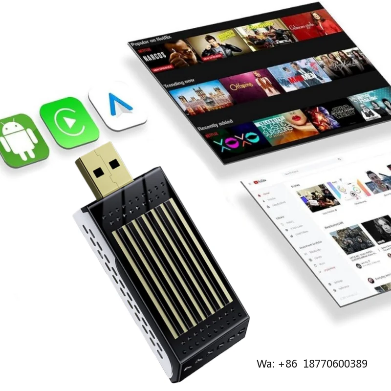 caja-de-ia-para-auto-con-android-13-y-cuerpo-metalico--diseno-de-disipacion-de-calor-2g-16gb--adaptador-usb-inalambrico-carplay