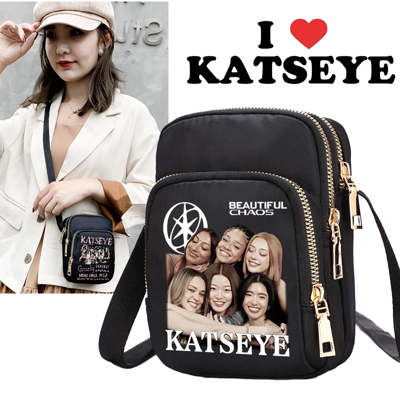 

KATSEYE женские сумки через плечо Kawaii на молнии сумка для мобильного телефона женская многофункциональная мини-сумка кошелек для фанатов подарок