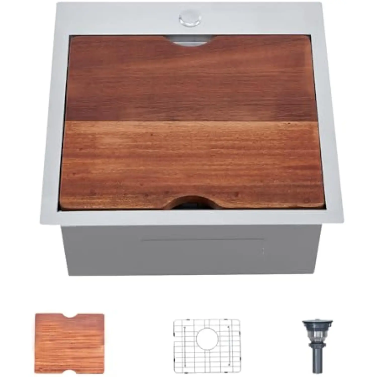 

Hotis 18 X 18 Inch Drop in Bar Sink, Stainless Steel Small Kitchen Sink, Top Mount Deep Workstation Single Bowl Sink, Outdoor C