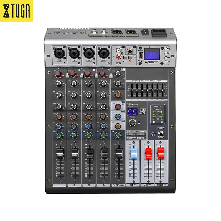 

GBR-6 wholesale 6 channel digital audio video mixer stage performance conference recording studio