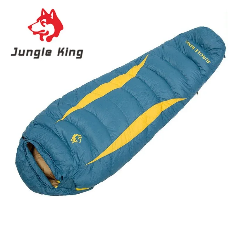 

JUNGLE KING Newest Winter Down Sleeping Bag Adult Mummy Duck Down Warm Sleeping Bag Three Seasons Suitable For Camping Trips