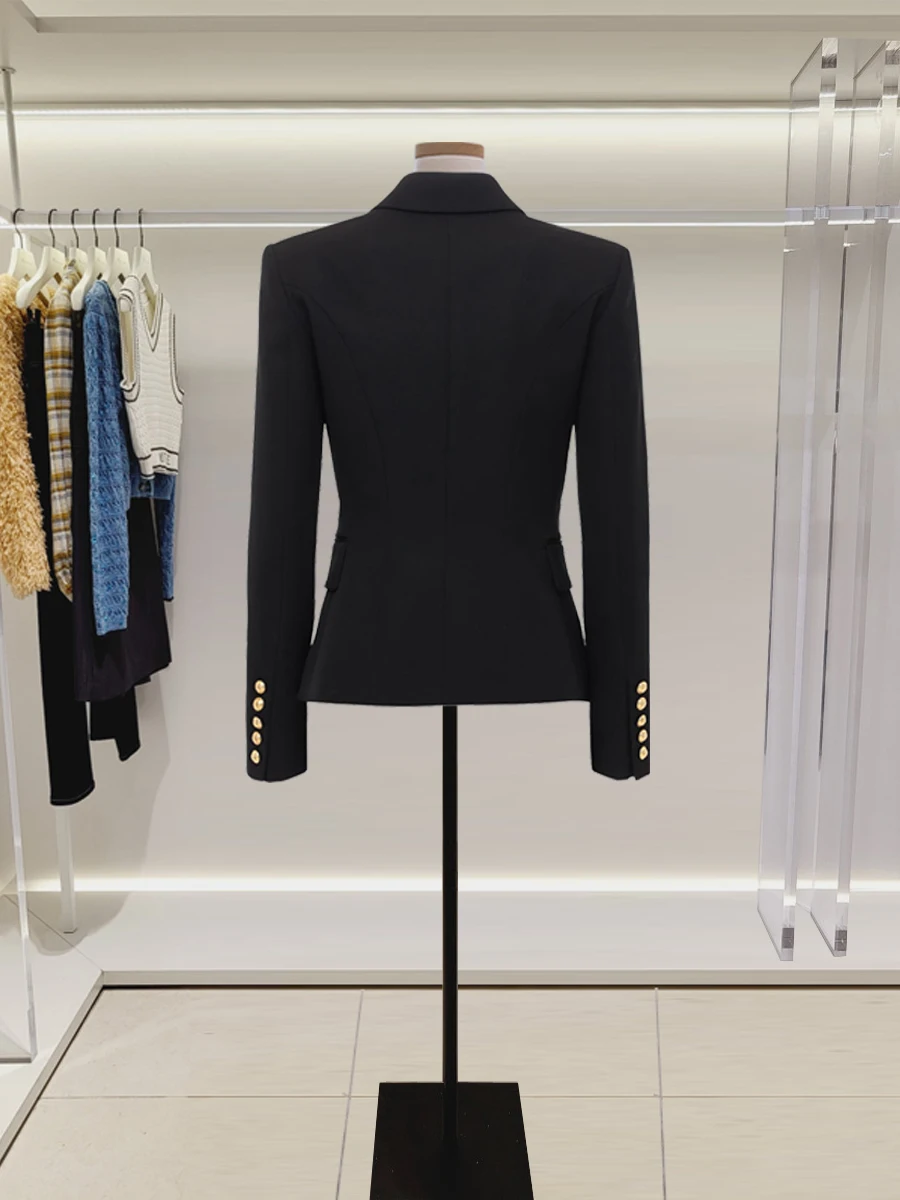 معطف نسائي بقصة ضيقة مزدوجة الصدر قابل للتنقل لخريف 2025 تصميم كلاسيكي لقص الخصر #4