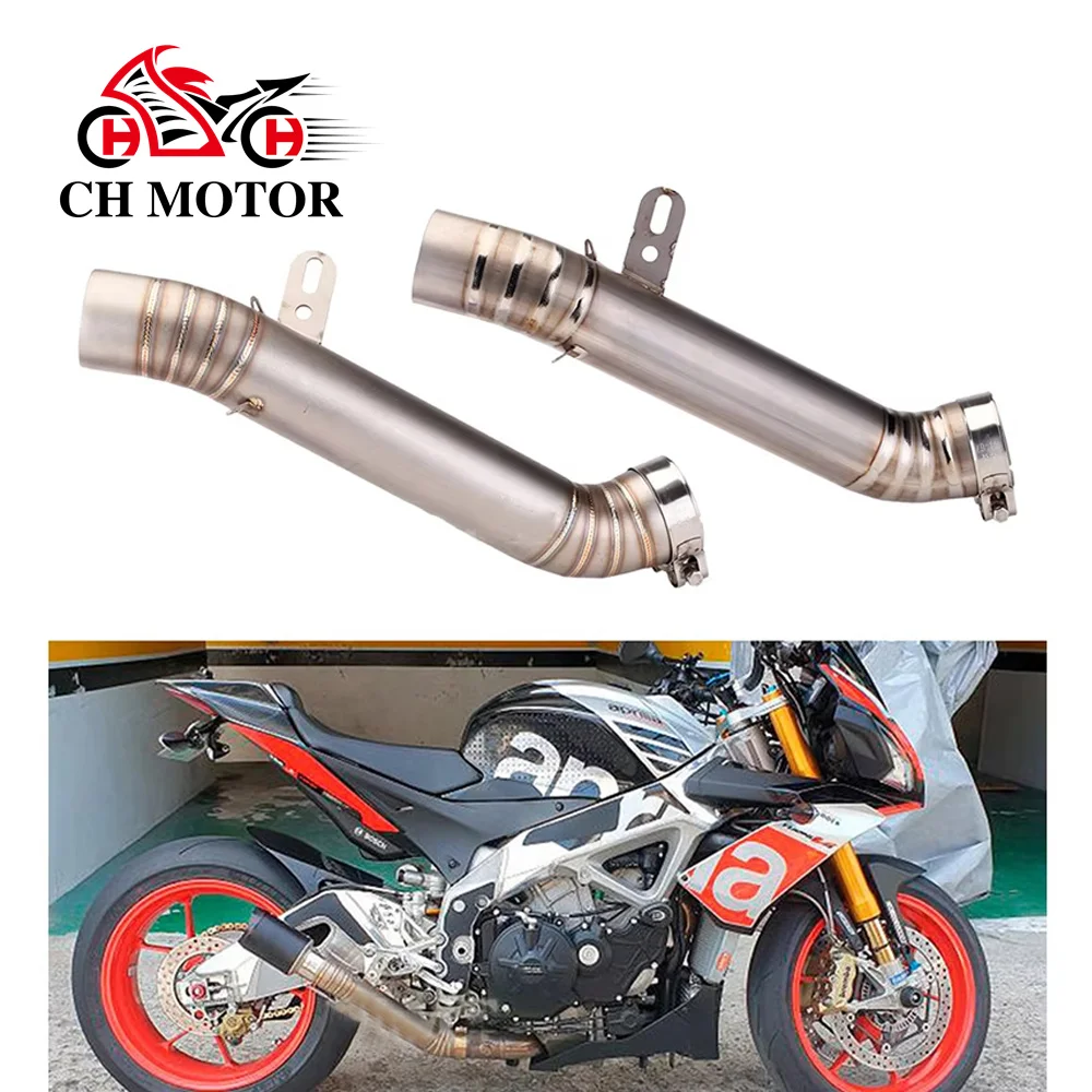 Motorcycle middle connection High - Efficiency exhaust connection tube exhaust pipe middle slip on For aprilia rsv4 2009 to 2015