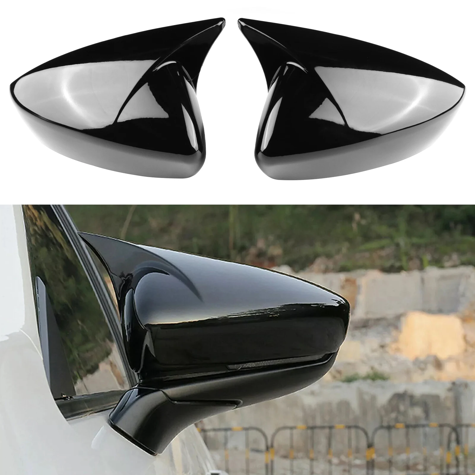 

⭐Genuine⭐ Carbon Fiber Glossy Black Car Upgrade Mirror Cover For Mazda CX-50 CX50 2022-2024 Car Rearview Accessories
