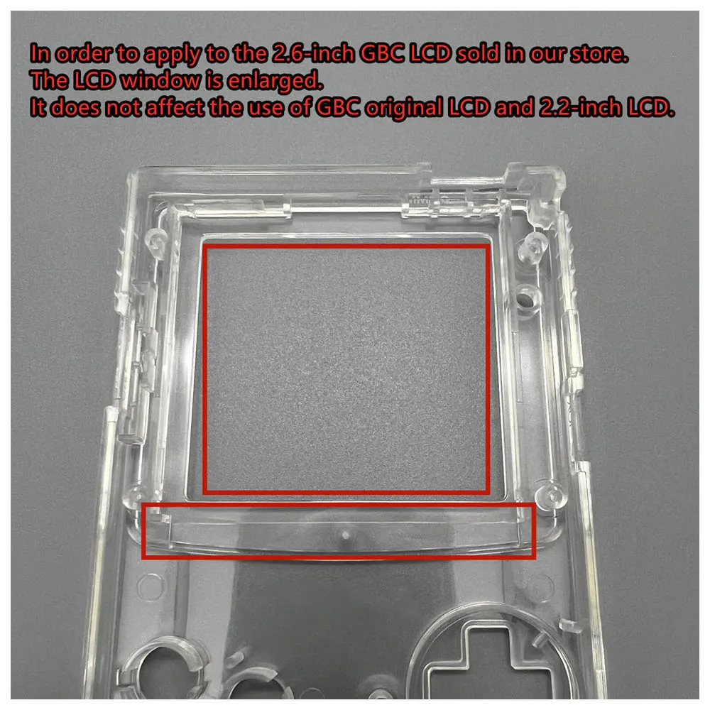 High Quality GBC Shell For Gameboy Color Housing Shell With Glass Screen Lens, Buttons Compatible With IPS And Original Screen