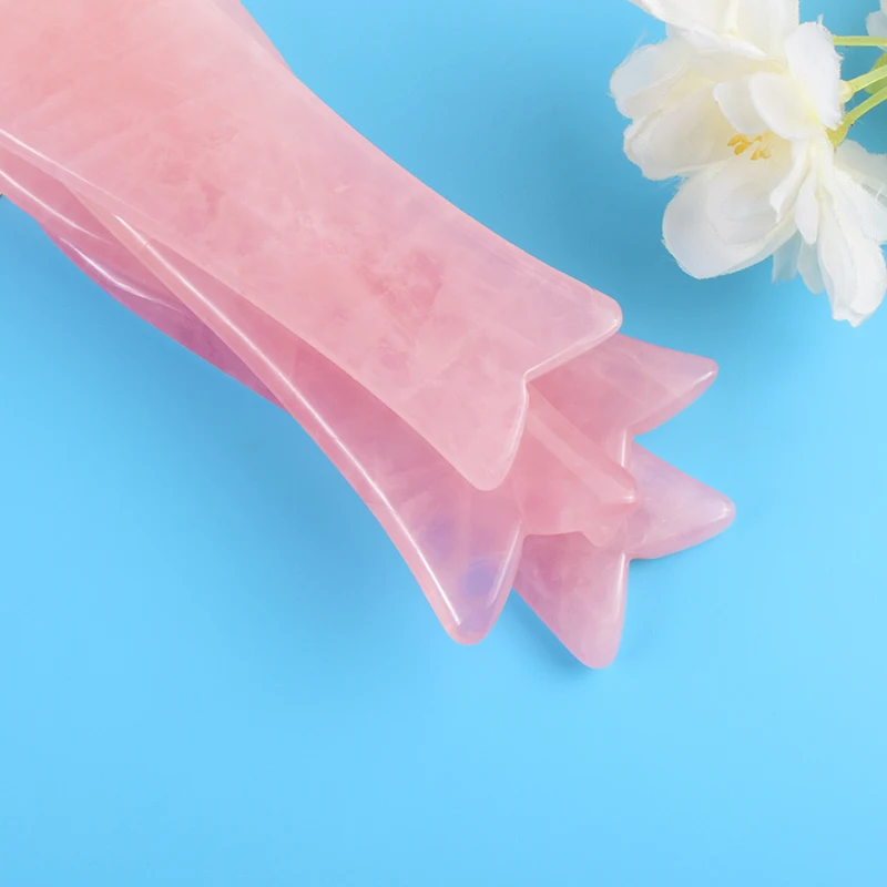 Rose Quartz Fish Shape Gua Sha Tool Health Care Natural Stone Crystal SPA Massage Scraping Body Face Healing Beauty Product