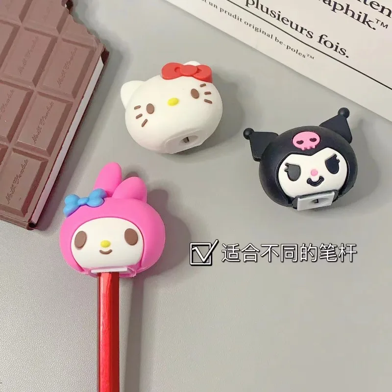 Hello Kitty Kuromi  Cinnamoroll My Melody Sanrio Anime Cartoon Kawaii Cute Anti-fall Pencil Sharpener Durable Pencil Sharpener