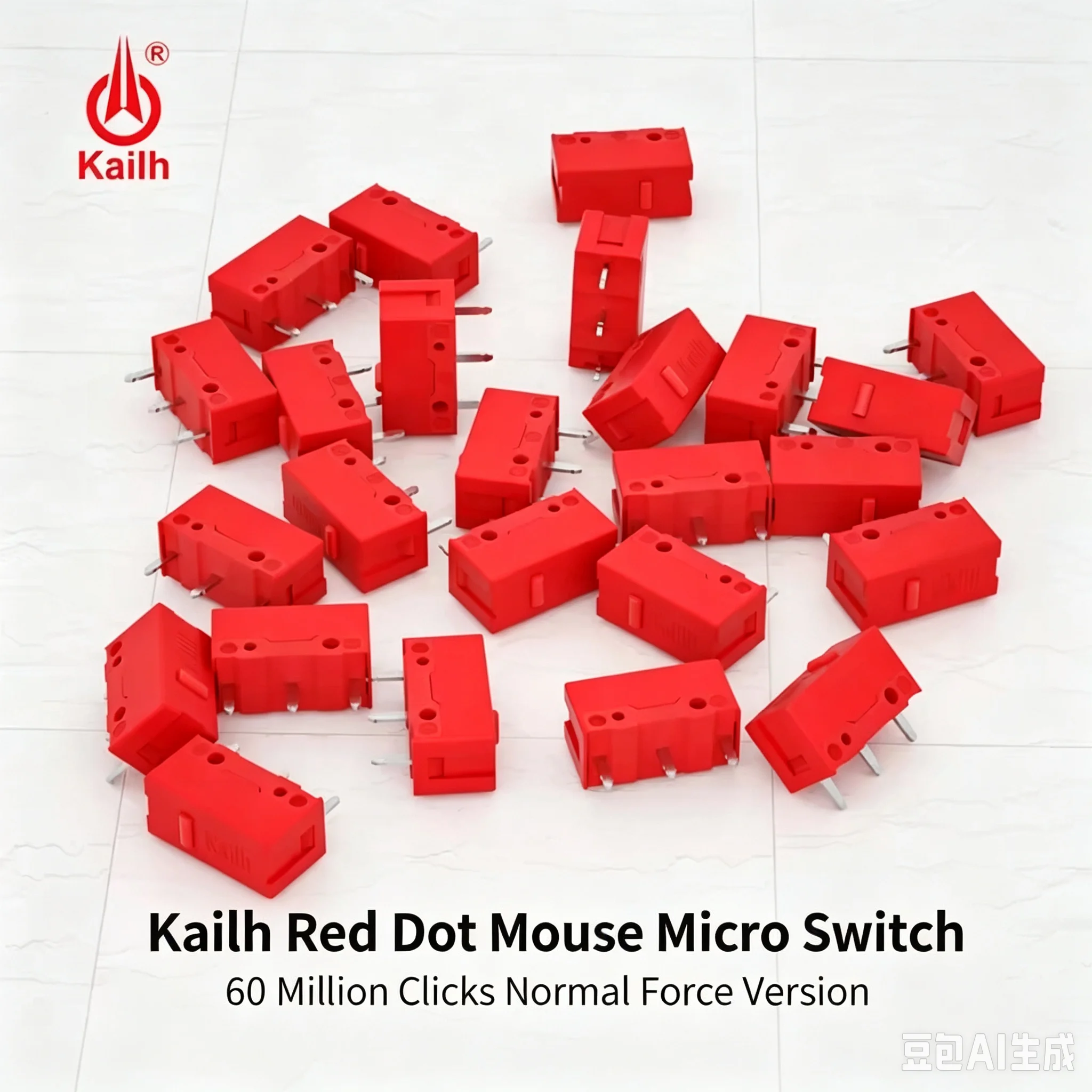 10Pcs-1Pcs Kailh GM 6.0 Red Dot 3-Pin 60 million click life Mouse Micro Switch Computer mouse left right Micro Swicth button