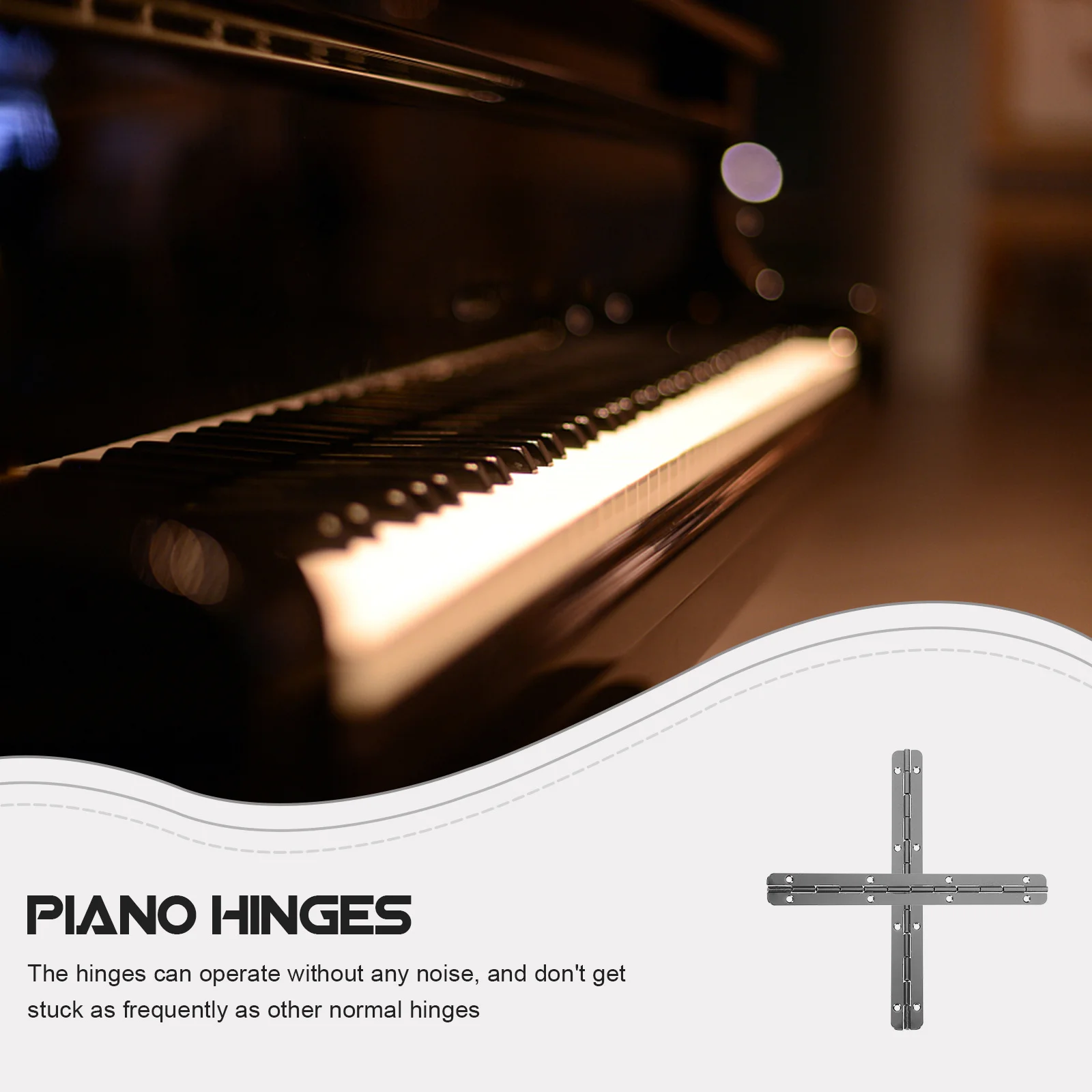 

10Pcs Piano Hinges Heavy Duty Resistant Smooth Silent Opening Cabinet Doors Wardrobe Furniture Long Continuous Hinge