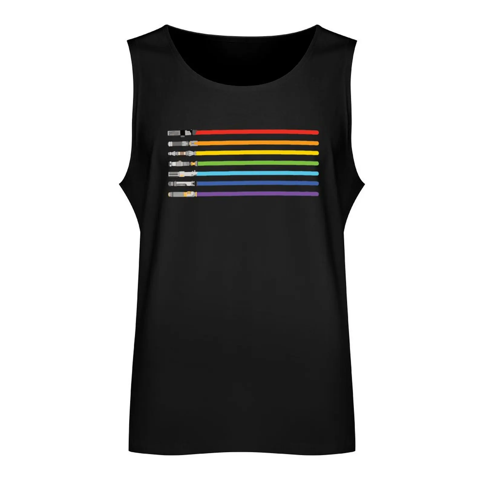 Rainbow Lightsabers Tank Top Men's singlets men gym T-shirt male Men's t-shirts