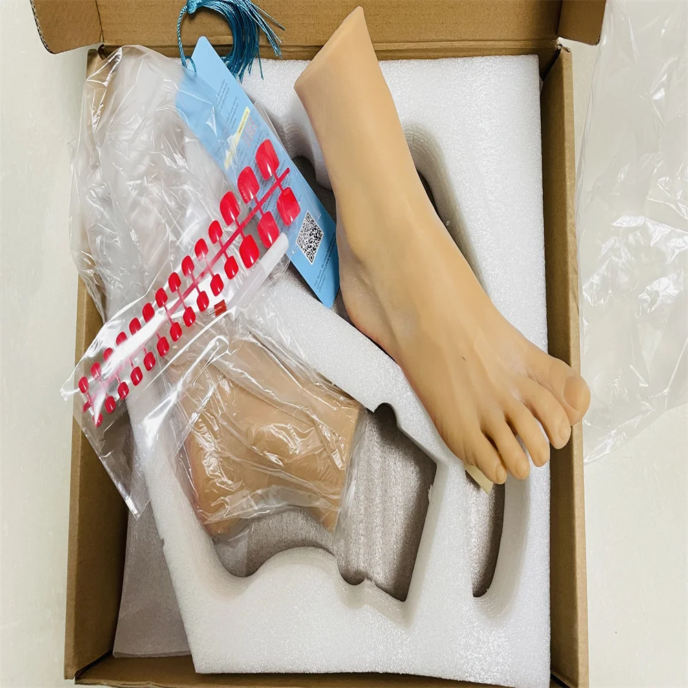 Silicone Silk Stockings for Painting Teaching, Real Female Foot Mannequin, Body Blood Vest, Soft Silica Gel, D116, 1Pair