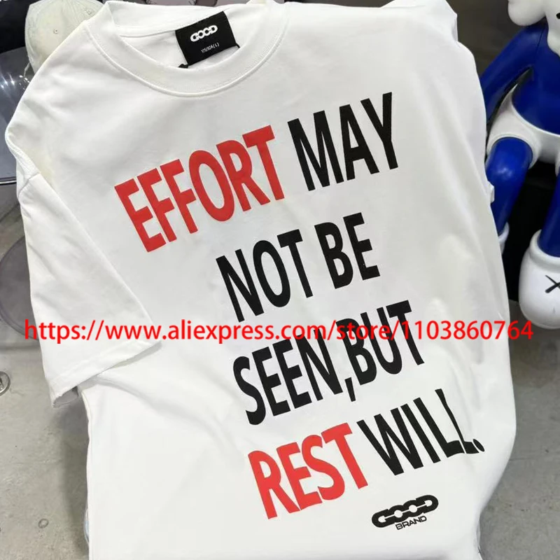 

Daily Leisure GOODBRAND T-shirt Summer High Street Letter-printed Tops Loose Cotton Comfortable GOOD Short-sleeves Tees
