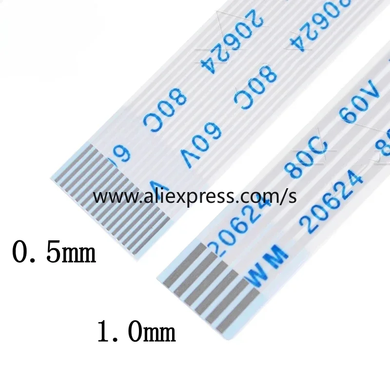 10Pcs Flat Flexible Cable FFC FPC LCD AWM 20624 80C 60V VW-1 FFC-0.5MM 1.0MM 16/20/22/24/26/28/30/32/36/34/40/45/50/54/60 Pin