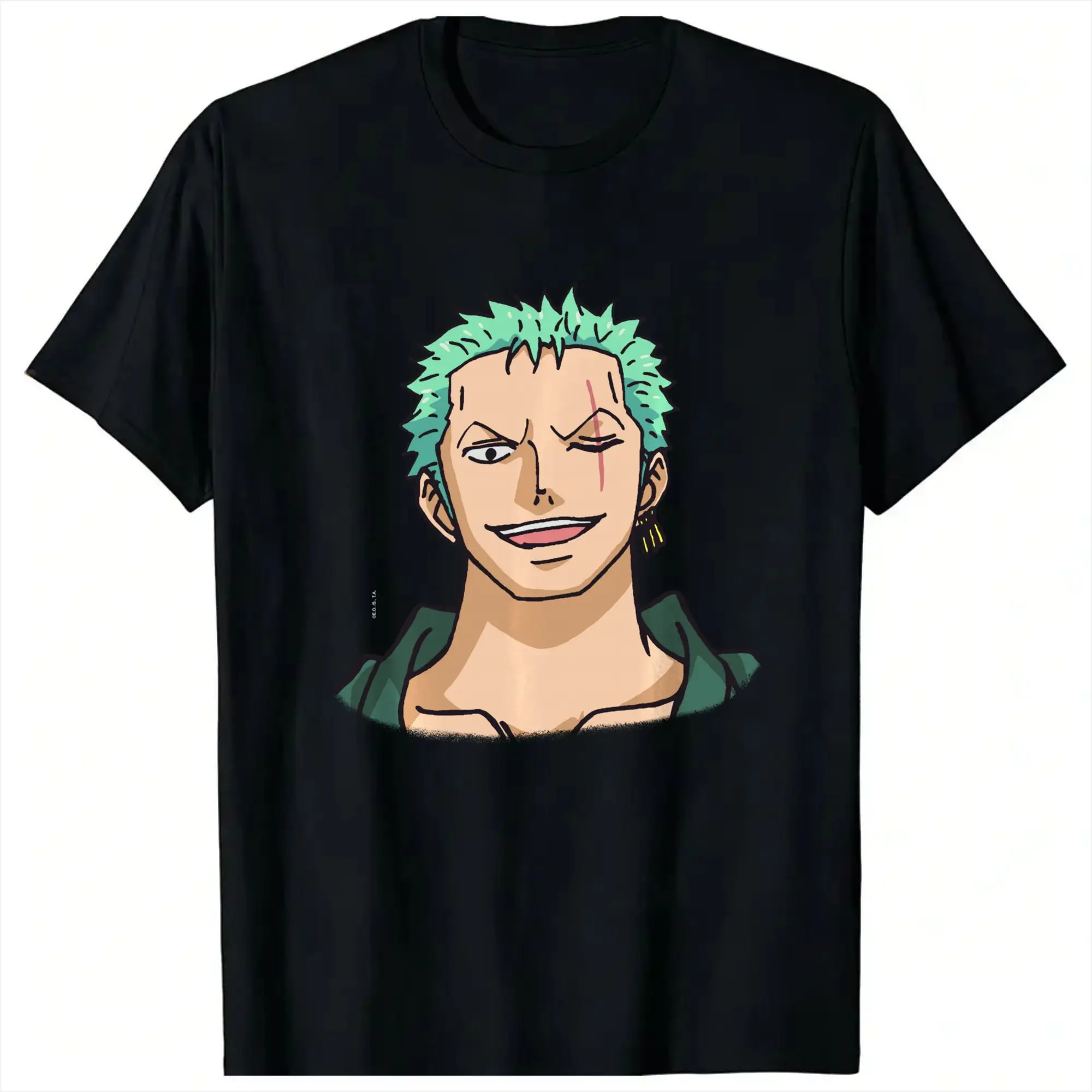 One Piece Anime Zoro Roronoa T Shirt Man  Vintage 100% Cotton T-Shirts Summer Round Neck Trending Tees Cheap Big Size Tops