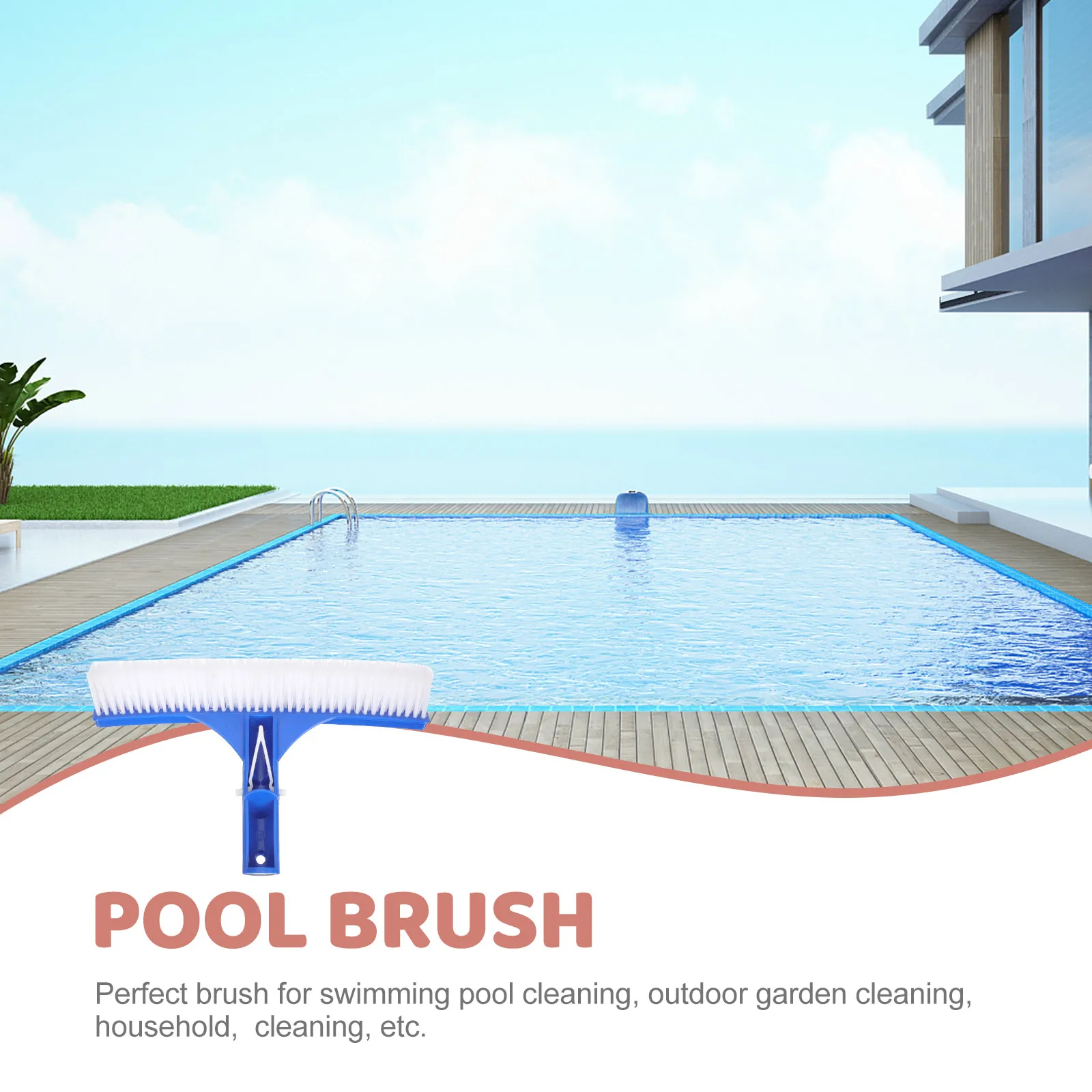 

【】Pool Floor Strong Plastic Cleaning Tool For Swimming Pool Garden Household Dirt Removal Efficient Brush Comfortable Handle