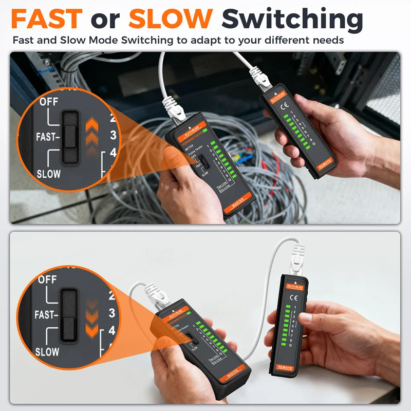MCT02 네트워크 케이블 테스터 네트워킹 와이어 전화선 탐지기 추적기 RJ11 RJ45 LED 상태 표시기 NC/HDMI 수리
