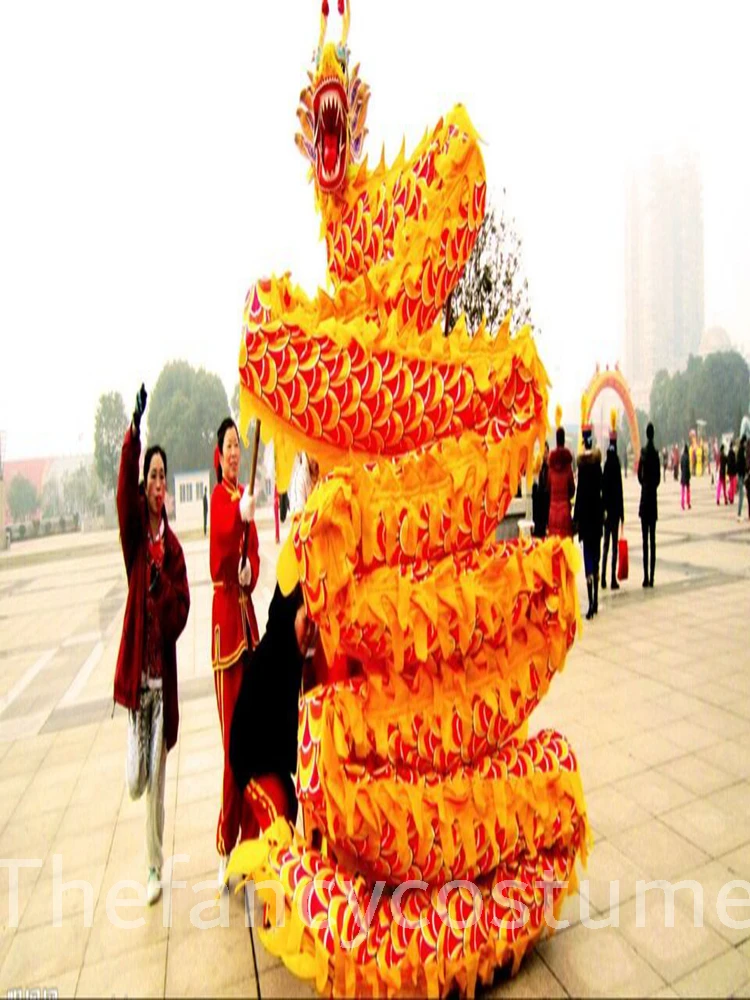 

Adult Size 4 Silk Frabic Chinese Culture DRAGON DANCE Props ORIGINAL Folk Festival Celebration Dragon Costume