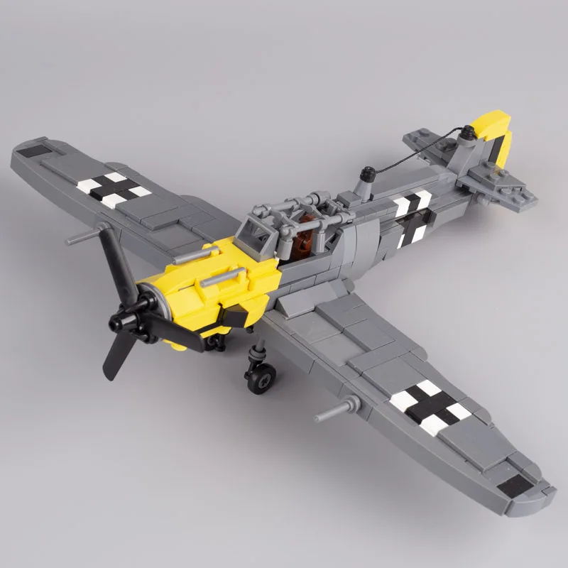 Militaire WW2 Wapens Duitse Soldaten BF-109 Gevechtsvliegtuigen Luchtmacht Vliegtuig Model Building Bricks Educatief Speelgoed Voor Kinderen