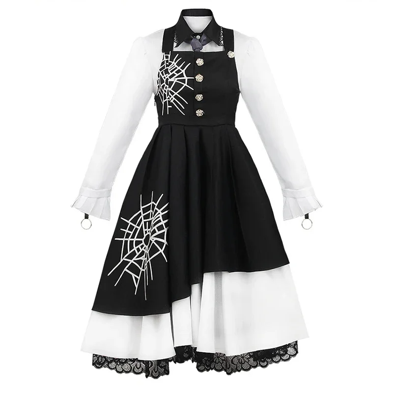 Jogo de Anime Danganronpa V3 Cosplay Traje para Mulheres, Tojo Kirumi, Vestido, Peruca, Uniforme JK, Roupa de empregada, Halloween, Trajes de Carnaval